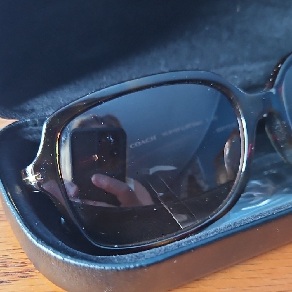 Coach Rectangular Tortoise Shell Sunglasses - Picture 9 of 12